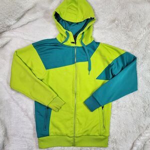 Armada Skis Men's neon Green Hooded Zip Up Jacket Hoodie Size Medium M $108